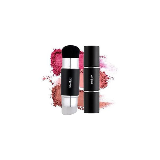Dual Ended Silicone Tip Blush Brush | Korean Olive Young Makeup Tool for Contouring & Application Skin-Friendly Non-Irritating Professional Face