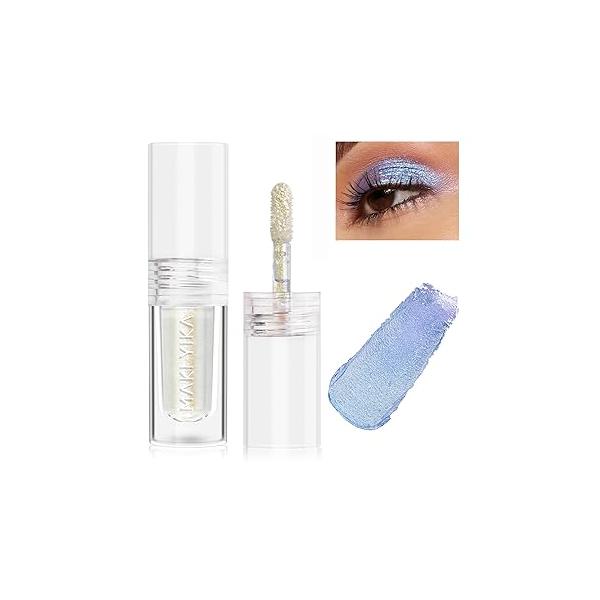 MAKI YIKA Glitter Liquid Eyeshadow Chameleon Metallic MultiColor Shifting Long Lasting Multichrome Holographic Eye Topper Glitters (#6 Aurora)