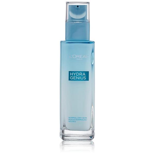 L'Oreal Paris Skincare Hydra Genius Daily Liquid Care Oil-Free Face Moisturizer for Normal to Dry Skin, Hyaluronic Acid with Aloe Water and Acid, 3.04 fl. oz.