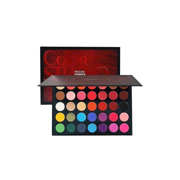Color Fusion Eyeshadow Palette Highly Pigmented 39 Shades Pink Purple Matte and Shimmers Makeup Palette, Blendable Waterproof Eye Shadow, No Flaking, Little Fall Out, Stay Long, Hard Smudge, Cruelty-