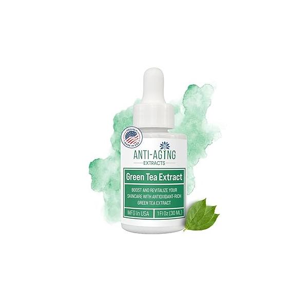 Premium Grade Serum Anti-Aging Green Tea Extract - Cosmetic for Skincare, Hair & Scalp Care with USDA Organic Leaves - Face (8 fl oz)
