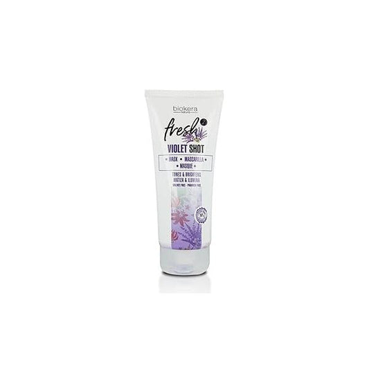 SALERM - Purple Mask Biokera Fresh Violet Shot 200 ml For Blonde, Gray, Highlighted, or Bleached Hair Helps Neutralize Yellow Tones Enhances Shine