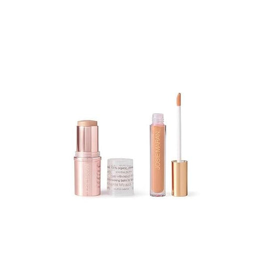Josie Maran Color Stick & Lip Gloss Makeup Set - Argan Oil-Based Balm for Lips, Cheeks Eyes + Hyaluronic Acid Infused Plumping (2 Piece Set)