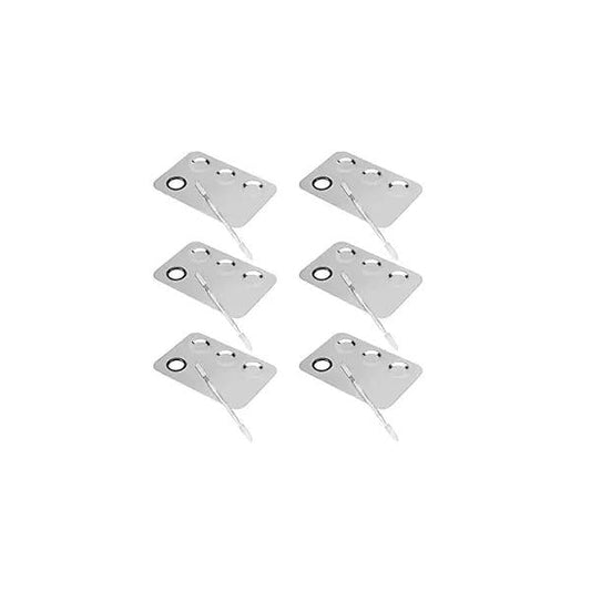SEUNMUK 6 Pack x 4 Inch Stainless Steel Cosmetic Palette with Spatula, 3-well Mixing Makeup Nail-art Mixer Metal Tray for Foundation, Pigment, Nail Polish Blending, Silver