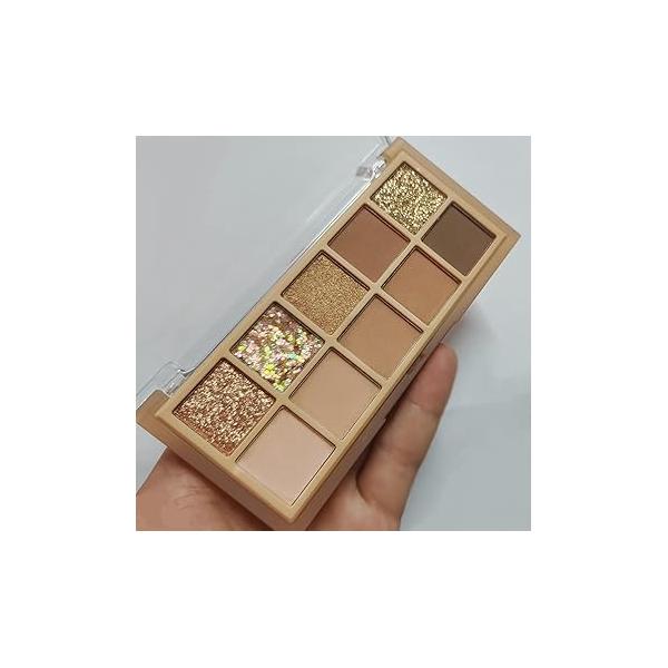 Go Ho 10 Colors Eyeshadow Palette,Matte&Glitter&Shimmer Makeup,Pink Powder Light Pink Eye Shadow Shades,Naturing-Looking,Waterproof Palette Makeup,03