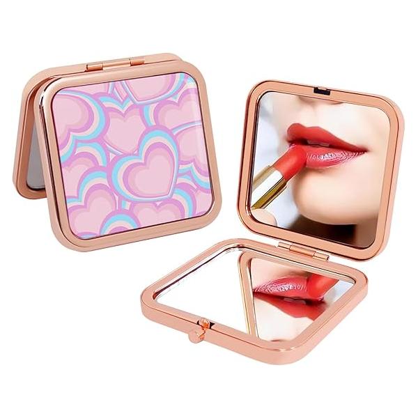 Magnifying Compact Cosmetic Mirror 2.8 Inch Square Handheld Travel Pocket Makeup