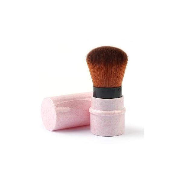 Retractable Kabuki Brushes Powder & Foundation Brush Blush Concealer Face Blender - Pink