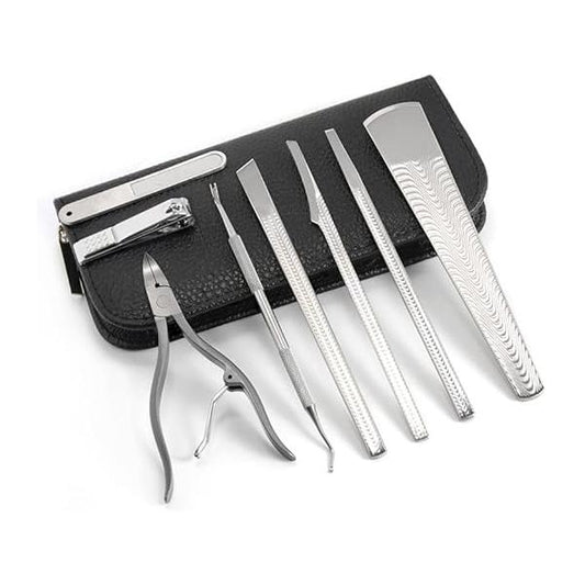 Nail Clipper,Heavy Duty Ingrown Podiatrist Toenail Tool Kit,Stainless Steel Long Handle Cosmetic Pedicure Set for and Thick Nails Callus 8Piece