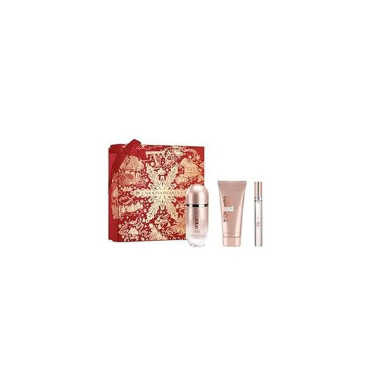 Carolina Herrera 212 Vip Rose 3-Piece Gift Set for Women (2.7 Oz Eau De Parfum Spray + 3.4 Body Lotion 0.33 Mini)
