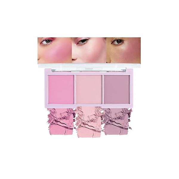 3 IN 1 Brown Nude Face Highlight Bronzer Powder Palette for Cheeks Contour Brightening, Buildable Matte Coverage Natural Makeup,Ultra Sculpt Nose Shadow Eyeshadow Primer 03#