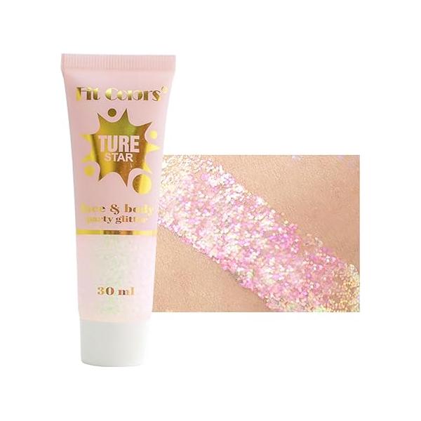 GL-Turelifes Holographic Body Glitter, Chameleon Face Glitter Mermaid Liquid Eyeshadow Fine for Body, Face, Hair, Halloween Wedding Festival Sparkling 1.06oz (#05 Green)