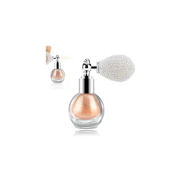 Highlighter Powder Mist Body Glitter Facial High Gloss Spray, Shimmer Makeup for Face, Hair and (Champagne Gold)