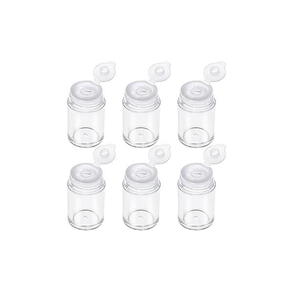 RAYNAG 6 Pieces Mini Empty Loose Powder Bottle Travel Cosmetic Glitter Eye Shadow Shaker with Sifter and Lids (3 Style)