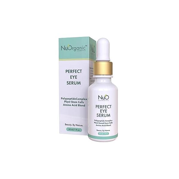 nuorganic Perfect Eye Serum: Fine Lines + Wrinkles Bags Dark Circles - Patented PhytoCellular Science 18X More Effective Anti Aging Better Skin in 7 Days Vegan