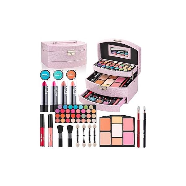 Hot Sugar Girls Makeup Kit for Birthday Gift, All in One Set Women Full Kit, Christmas Beauty Teens 10 12 13 16 Includes Real Cosmetics (Purple)