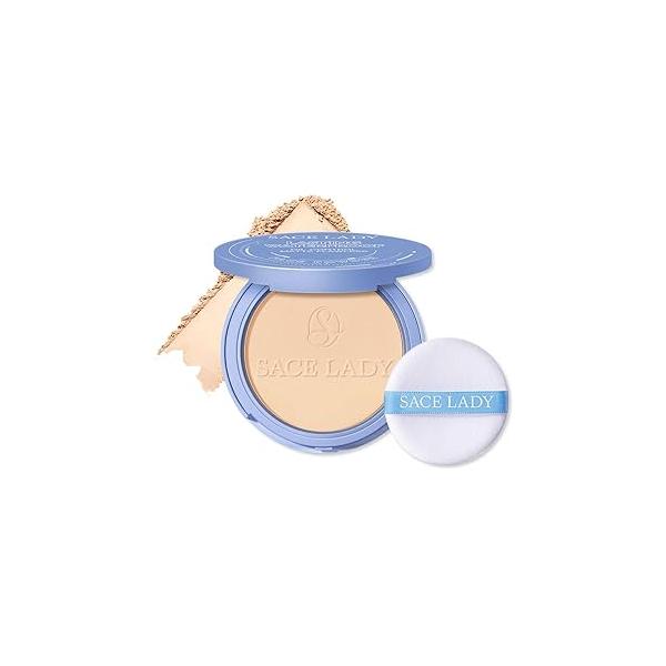 SACE LADY Face Powder Waterproof Sets Makeup, Controls Shine, Smooth Fine Lines for Flawless Lightweight Finish, Long Lasting Matte Compact Setting Cosmetics Cruelty-free, 0.35oz (#02)