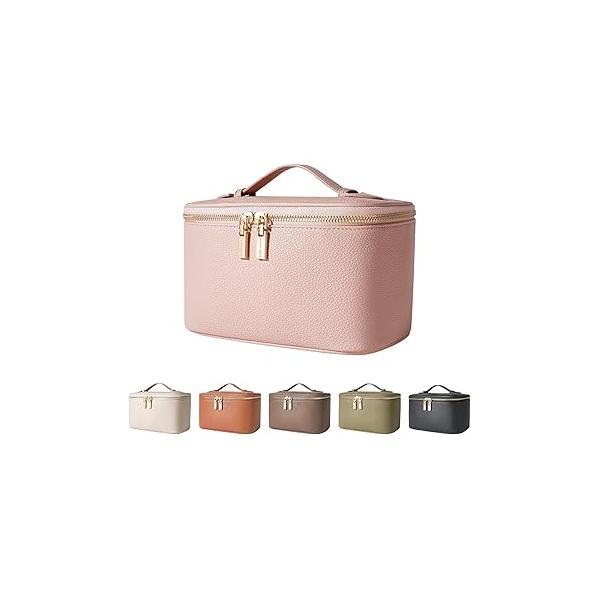 Cosmetic Bag,ROWNYEON Makeup Bag,Portable Train Case,Travel Toiletry Bag Case Organizer for Women,Black