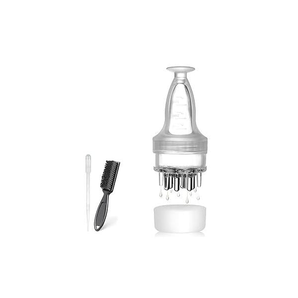 Minoxidil Applicator, Scalp Oil Applicator - Transparent easy to Observe, Easy Clean, Controlled Flow Rate Ideal for Minoxidiland & Wild Growth Hair