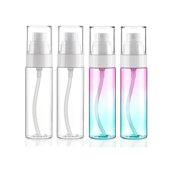 Fine Mist Spray Bottle Plastic Bottles 3.4oz/100ml 2Pack Makeup Setting TSA Approved Empty Cosmetic Refillable Travel Containers Sprayer for Water,Perfume,Essential