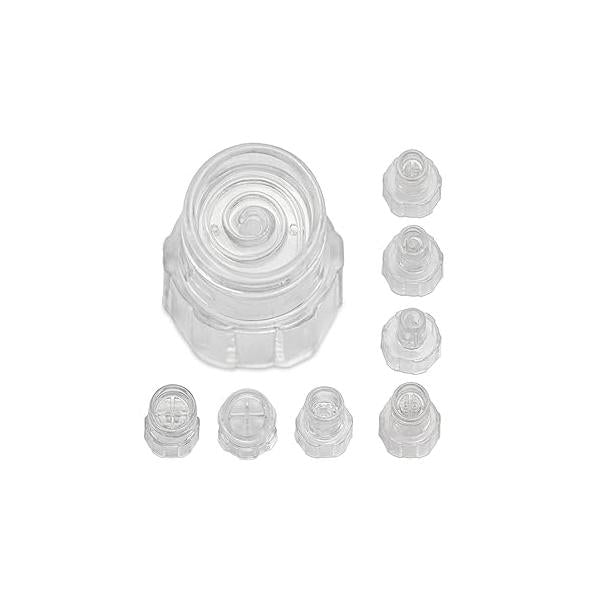 Elitzia Plastic Hydro Dermabrasion Microderma Heads Facial Aqua Peel Tips Water Peeling Caps Care Skin Cleaning Tool Beauty Machine Replacement Spare Parts 8pcs Per Set （Capri Blue）