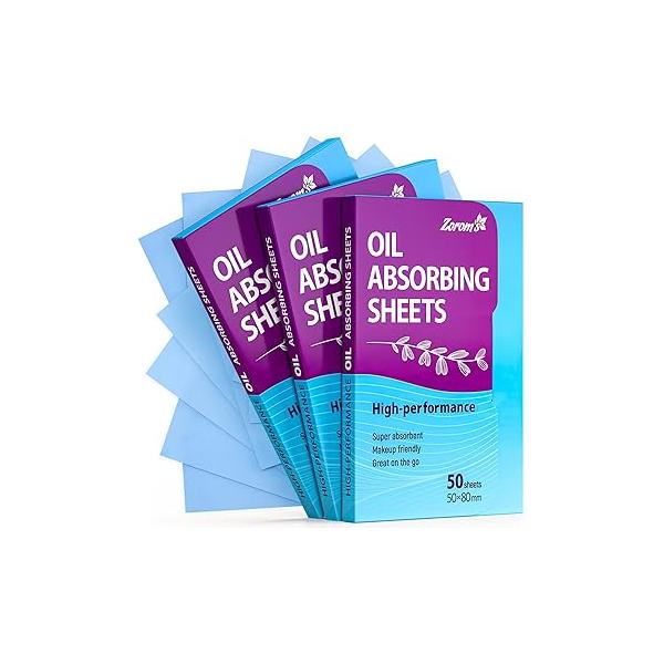 High-Performance Oil Absorbing Sheets for Face - 3 pack (150 sheets) Makeup Friendly Blotting Papers Oily Skin