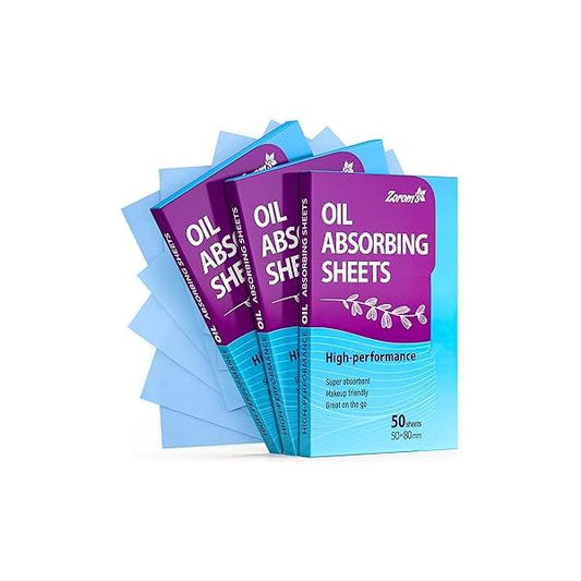 High-Performance Oil Absorbing Sheets for Face - 3 pack (150 sheets) Makeup Friendly Blotting Papers Oily Skin