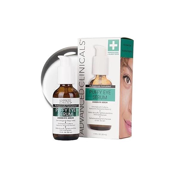 Advanced Clinicals Collagen Serum For Face | Visible Anti Aging Peptide + Hyaluronic Acid Moisturizer Improves Look Of Wrinkles, Dry Skin, & Fine Lines, No added Fragrance, 1.75 Fl Oz