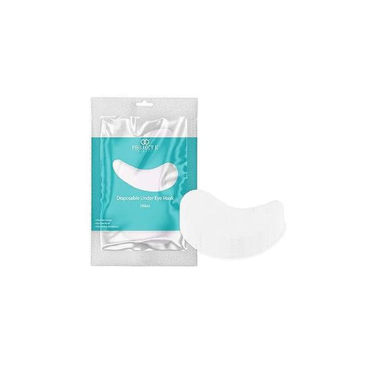 Project E Beauty 100pcs Disposable DIY Non-Woven Eye Mask Paper Cotton Care | for Skincare & Spa Salon Use Cosmetic Facial Toner, Serum, or Lotion (100, Zone)