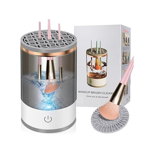 Electric Make Up Brush Cleaner Machine, USB Makeup Washer, Automatic Cosmetic Swirl, Cleanser Tool, Clean and Dry in Efficient for Beauty Women, Girls