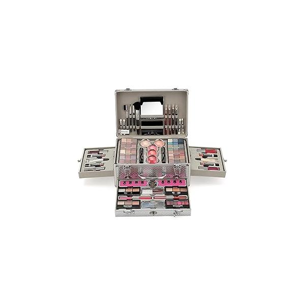 Pure Vie All-in-One Holiday Gift Makeup Set Cosmetic Essential Starter Bundle Include Eyeshadow Palette Lipstick Concealer Blush Mascara Eyeliner Face Powder Lipgloss Brush - Full Kit for Women