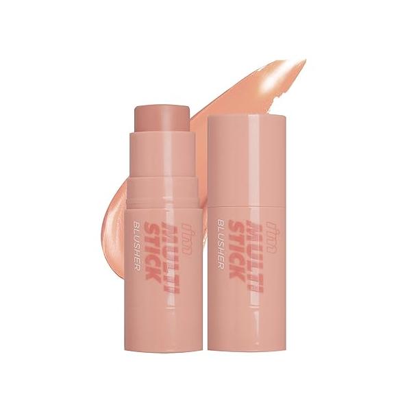 I'M MEME Blusher - I'm Multi Stick 004 Mellow Pink | Easy Blendable Cream Blush for Natural Look, Cheek Tint, Face Contour Makeup, and Blush, Suitable All Ages