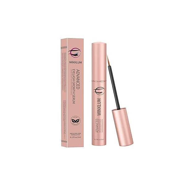 Premium Eyelash Growth Serum, Lash Serum 5ML, Eyebrow with Peptides, Irritation-Free to Grow Lashes, Boost for Fuller, Longer, Thicker, and Stronger Pink