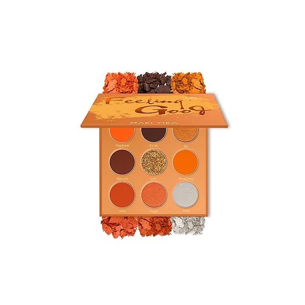 MAKI YIKA Black Grey Smokey Eyeshadow Palette, Matte White Gray Silver Smoky Eye Shadow, 9 Colors Long Lasting Makeup For Goth Look