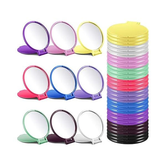 Juexica Compact Mirror Bulk for Women Mini Folding Portable Pocket Makeup Round Small Vintage Travel Cosmetic Purse Bag Gifts Mom Daily Use(10 Colors,180 Pcs)