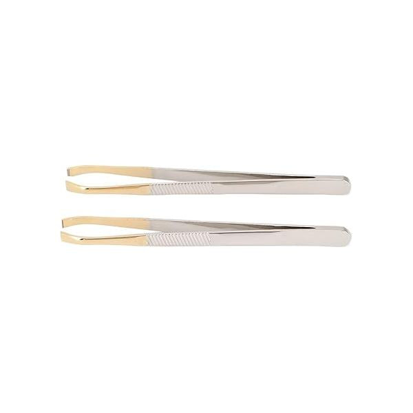 Eyebrow Tweezers, 2pcs Cosmetic Tweezers Resistant Precision for Eyebrows Facial Hair Ingrown Girls Women