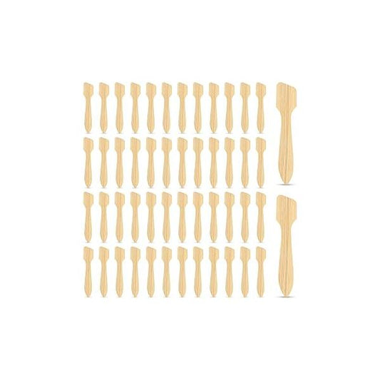 Bamboo Cosmetic Spatulas (50 Pack) - Biodegradable Spatula for Creams, Skincare & Crafts | Essential Esthetician Supplies Eco-Friendly Makeup Applicator Lotion Facial Use Natural BPA Free