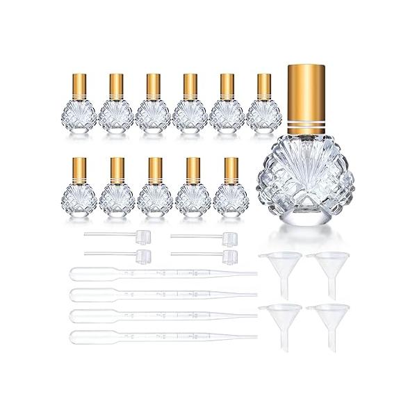 YU FENG 12pcs Glass Bottle Perfume Atomizer Refillable Spray Empty Bottles Fine Mist Cosmetic Container for Travel,10ml