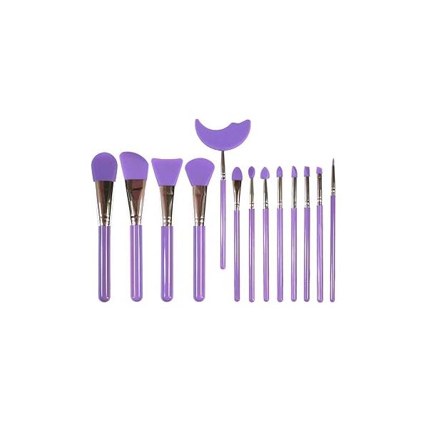 LORMAY 13 Pcs Silicone Brush Set. Perfect Applicators for Epoxy Resin Crafting, Facial Mask, Mascara Shield and Eyeshadow Shield.and Cream Beauty Products (Purple)