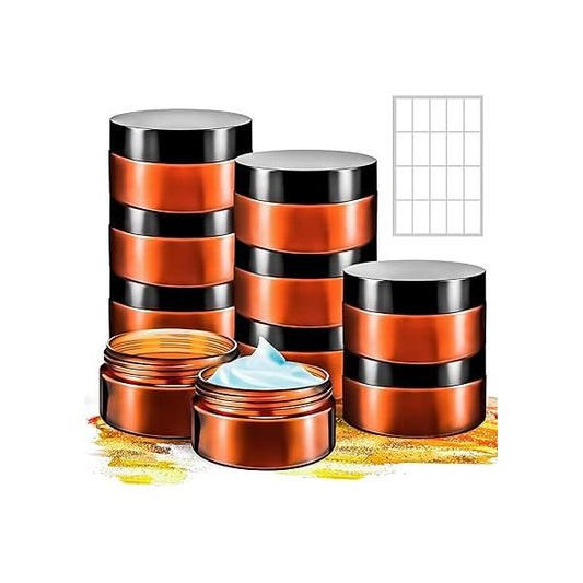 MotBach 10 Pack 4oz Plastic Jars with Lids, 120ml Clear Round Cosmetic Containers Makeup Jars,Travel Size Container Jar for Lotion Cream Eyeshadow Sample Powder Slime Ointment Salve Balm Storage