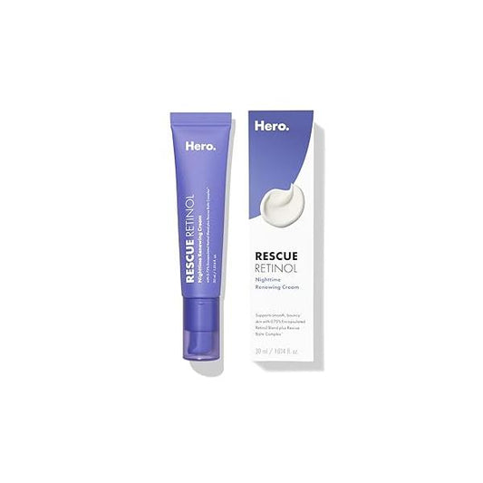 Rescue Retinol Nighttime Renewing Cream - Helps With the Look of Uneven Texture and Post-Blemish Marks Gentle, Non-Drying Formula, Introduction Safe for Sensitive Skin (30 ml)