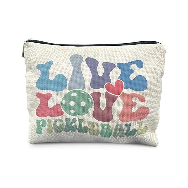 Pickleball Gifts for Women: Colorful Makeup Bag, It's a Good Day to Play Cosmetic Toiletry Lovers (Blue)