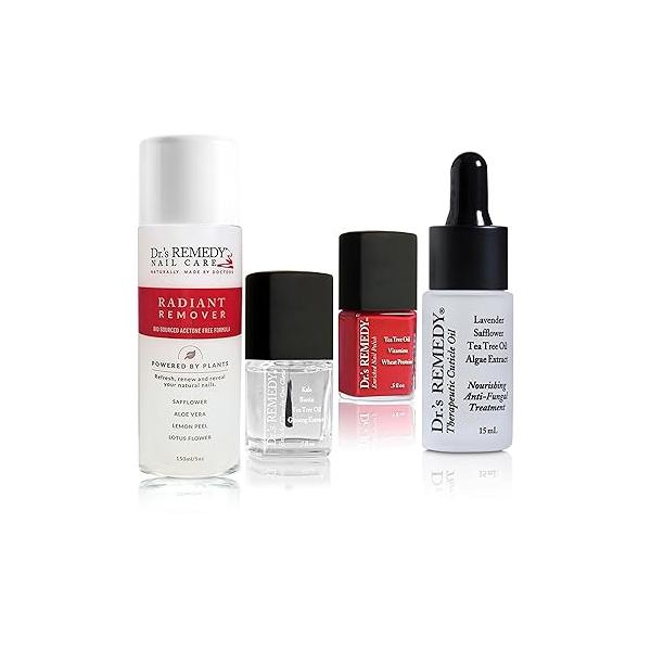 Dr’s Remedy 3 Pack Nail Polish Treatment Kit, RESTORATIVE Trio, Non Toxic and Organic All Natural Enriched Strengthener - CARESS Cuticle Oil/Hydration Treatment/TOTAL Two-in-One