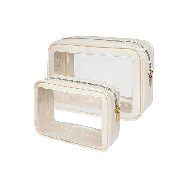 PACKISM TSA Approved Toiletry Bag - Upgrade Color-Edged Clear Makeup Bags, Bags For Traveling Fits Various Storage Needs
