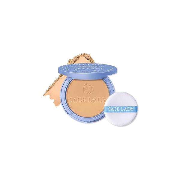 SACE LADY Face Powder Waterproof Sets Makeup, Controls Shine, Smooth Fine Lines for Flawless Lightweight Finish, Long Lasting Matte Compact Setting Cosmetics Cruelty-free, 0.35oz (#02)