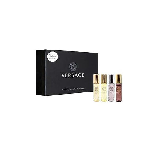 Versace Perfume for Women Variety Mini EDT Rollerball 4-Piece Gift Set - 0.17 Ounce Each