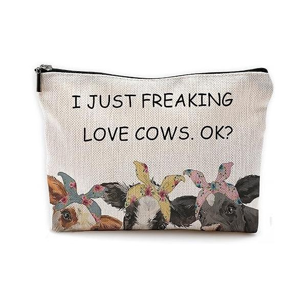 Cow Print Stuff - Western Makeup Bag, Bags For Women, Black Cosmetic Bag