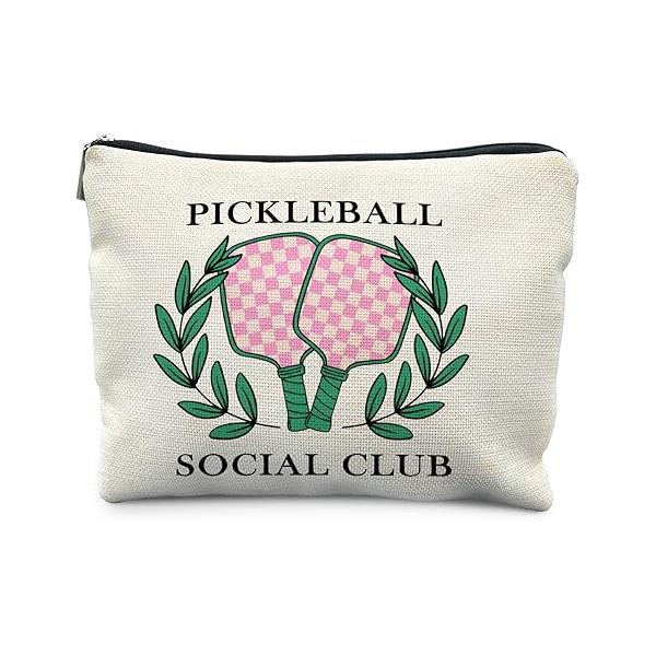 Pickleball Gifts for Women: Colorful Makeup Bag, It's a Good Day to Play Cosmetic Toiletry Lovers (Blue)