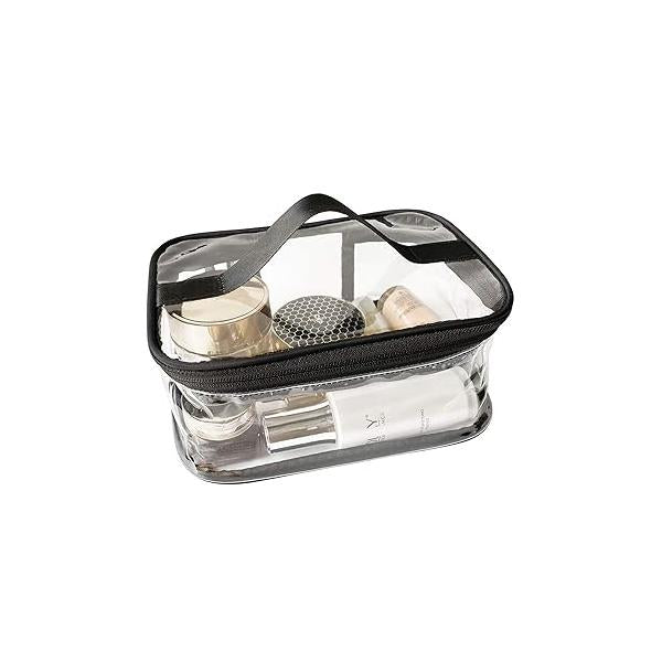 Toiletry Bag Makeup Cosmetic Clear Portable Waterproof Transparent Travel Storage Pink