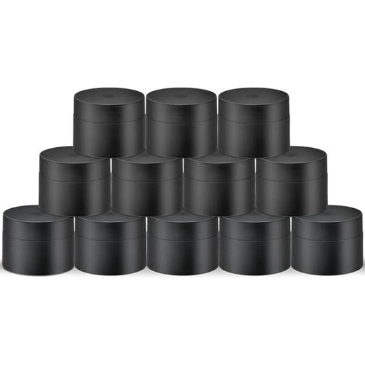 Plastic Containers Akamino White Lotion Jar with Inner Liners and Dome Lids for Make-up Cosmetic, Creams, Lotions, Refillable Travel Airtight Container Storage (1.25 Oz, 37 ML, 12 PCS, Pink)