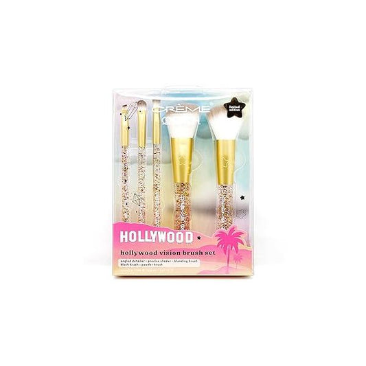 The Crème Shop x ONCH Hollywood: Vision Brush Set, Makeup Eyeshadow Brushes, Angled, Percision, Blending, Blush, and Powder for Makeup, Vegan Brushes (5 Piece Set)